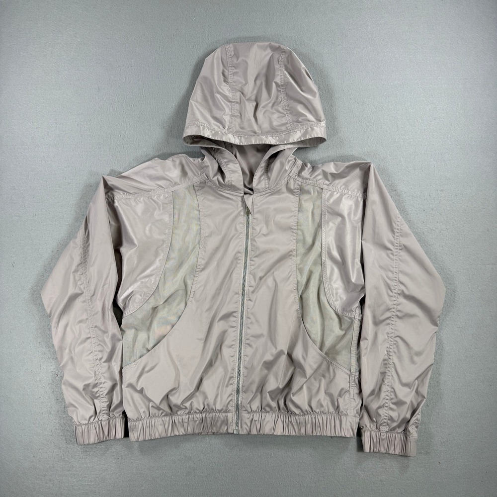 Lululemon Before Dawn Jacket Women 6 Chrome Lightweight Mesh Gym Hooded Athletic